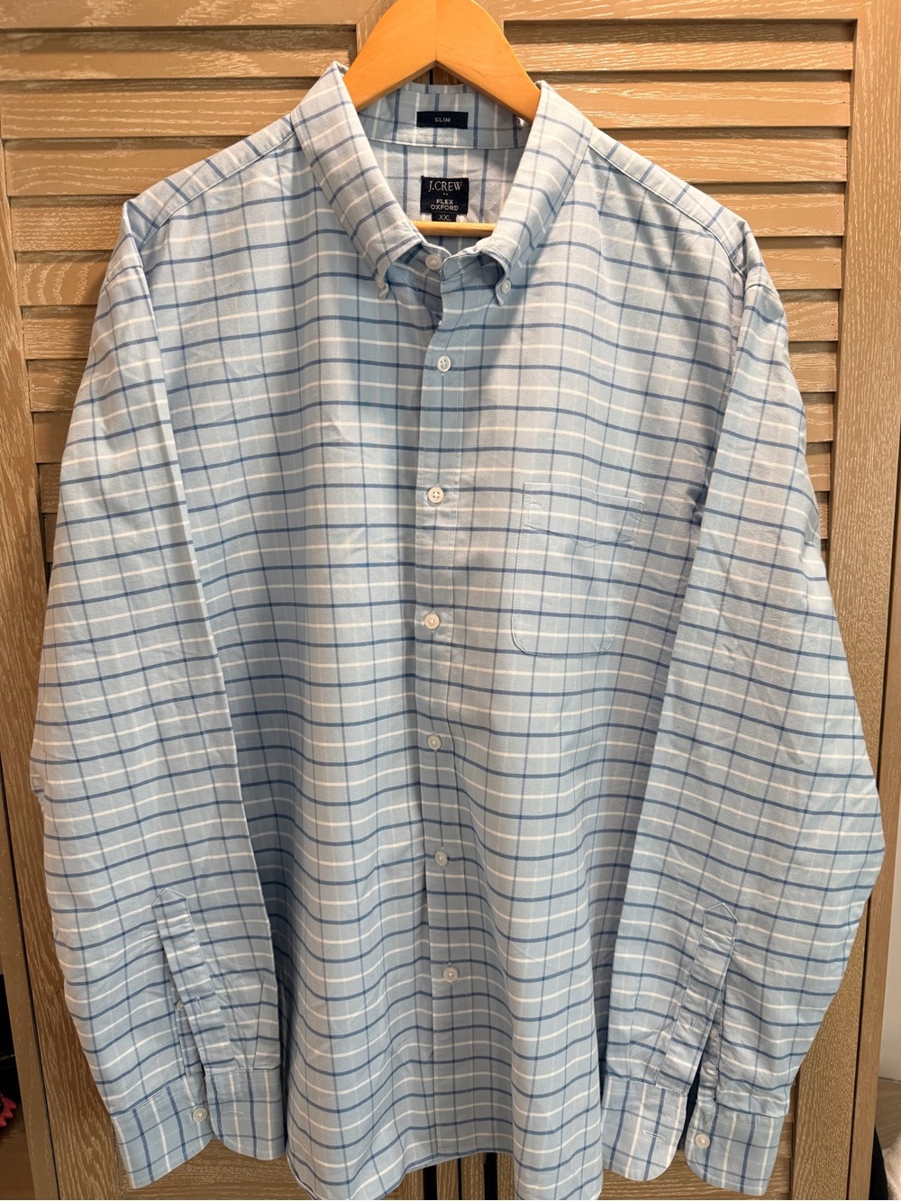 J. Crew Pale Blue Windowpane Button-Down Shirt